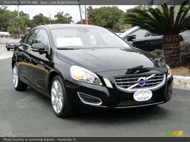 Black / Soft Beige/Sandstone 2011 Volvo S60 T6 AWD