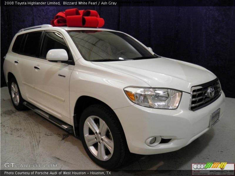 Blizzard White Pearl / Ash Gray 2008 Toyota Highlander Limited