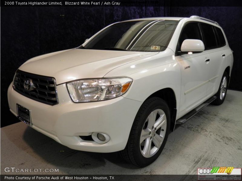 Blizzard White Pearl / Ash Gray 2008 Toyota Highlander Limited