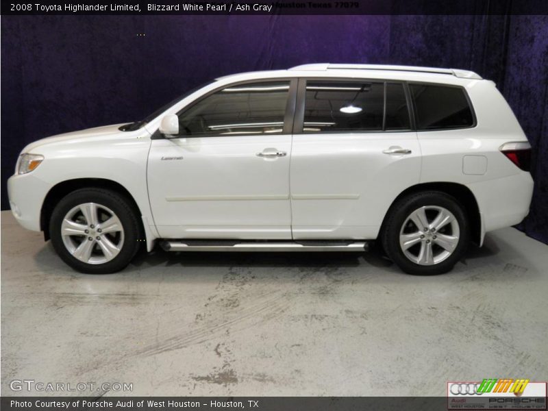 Blizzard White Pearl / Ash Gray 2008 Toyota Highlander Limited