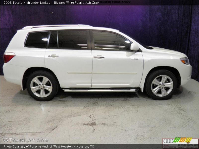 Blizzard White Pearl / Ash Gray 2008 Toyota Highlander Limited