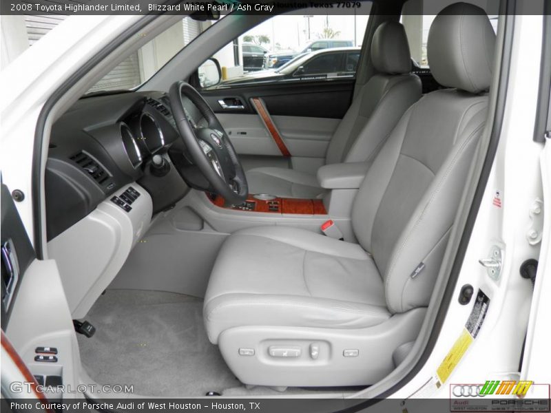 Blizzard White Pearl / Ash Gray 2008 Toyota Highlander Limited
