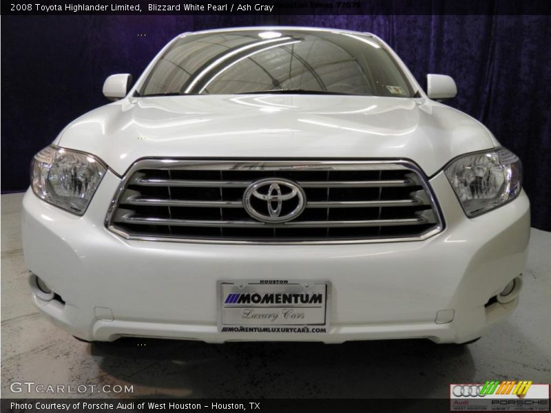 Blizzard White Pearl / Ash Gray 2008 Toyota Highlander Limited
