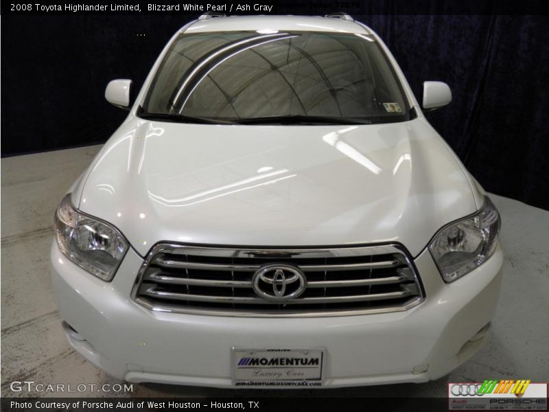 Blizzard White Pearl / Ash Gray 2008 Toyota Highlander Limited