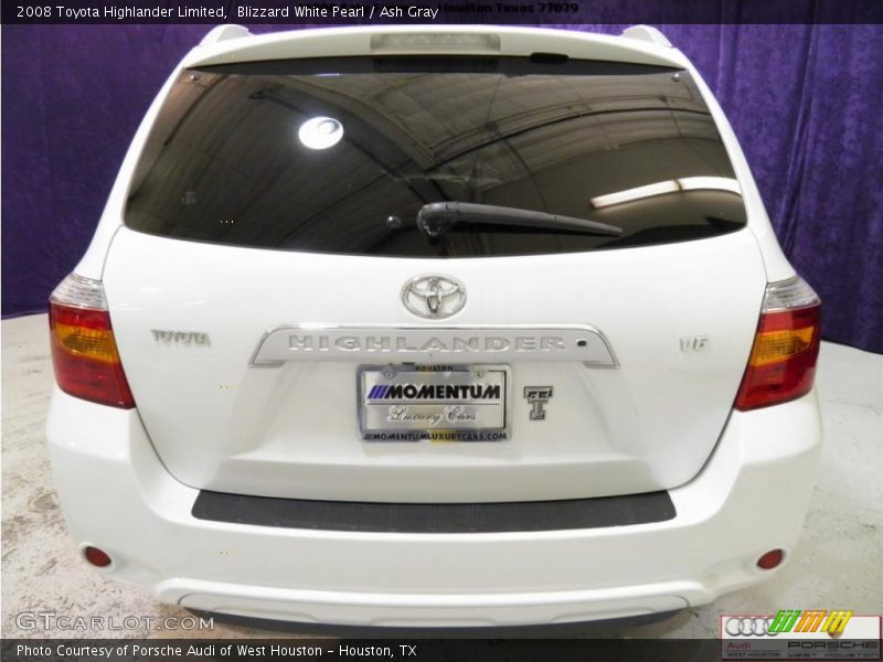 Blizzard White Pearl / Ash Gray 2008 Toyota Highlander Limited