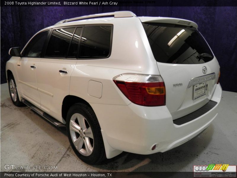 Blizzard White Pearl / Ash Gray 2008 Toyota Highlander Limited