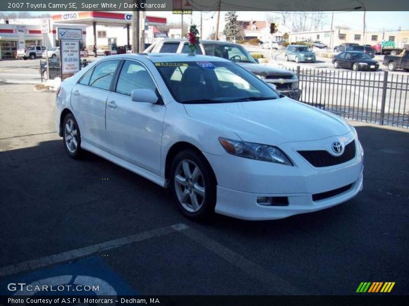 Super White / Dark Charcoal 2007 Toyota Camry SE