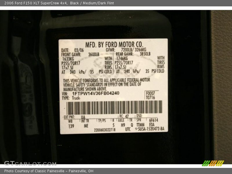 Black / Medium/Dark Flint 2006 Ford F150 XLT SuperCrew 4x4