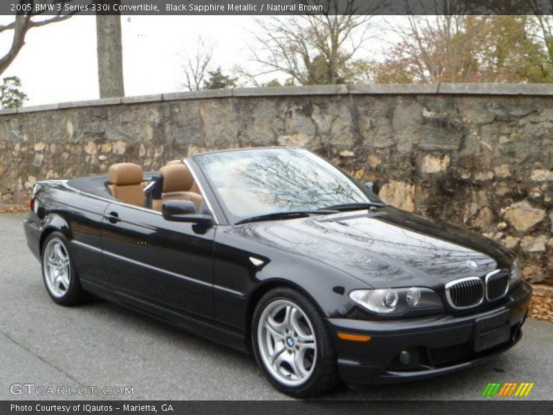 Black Sapphire Metallic / Natural Brown 2005 BMW 3 Series 330i Convertible