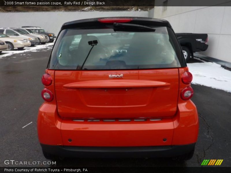 Rally Red / Design Black 2008 Smart fortwo passion coupe