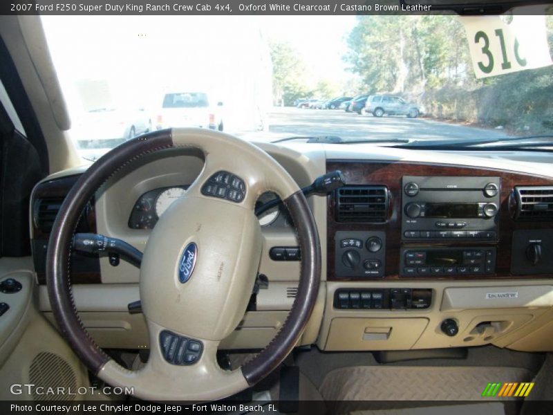 Oxford White Clearcoat / Castano Brown Leather 2007 Ford F250 Super Duty King Ranch Crew Cab 4x4