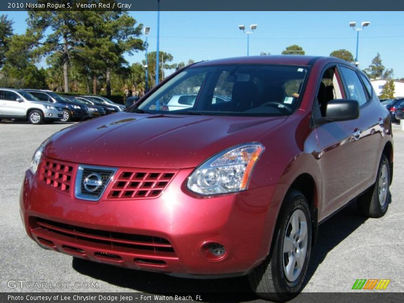 Venom Red / Gray 2010 Nissan Rogue S