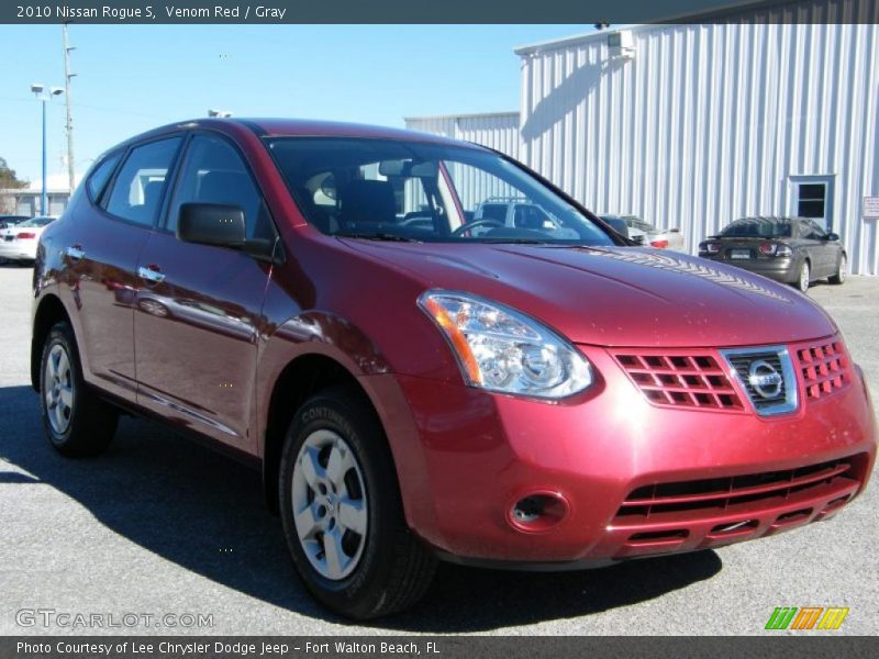 Venom Red / Gray 2010 Nissan Rogue S