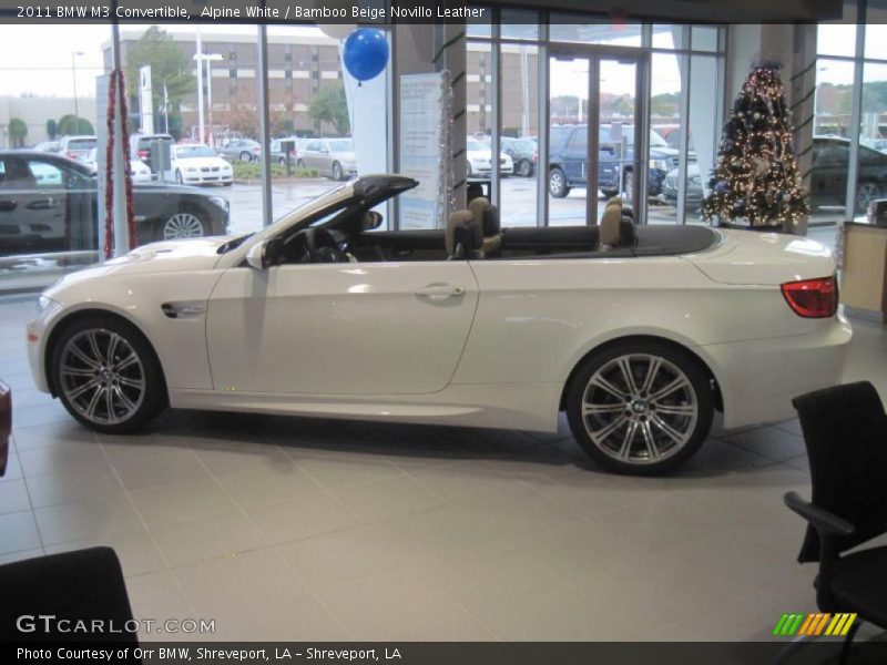 Alpine White / Bamboo Beige Novillo Leather 2011 BMW M3 Convertible