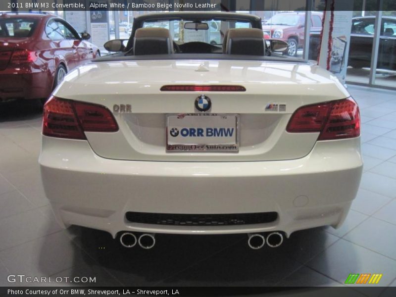 Alpine White / Bamboo Beige Novillo Leather 2011 BMW M3 Convertible
