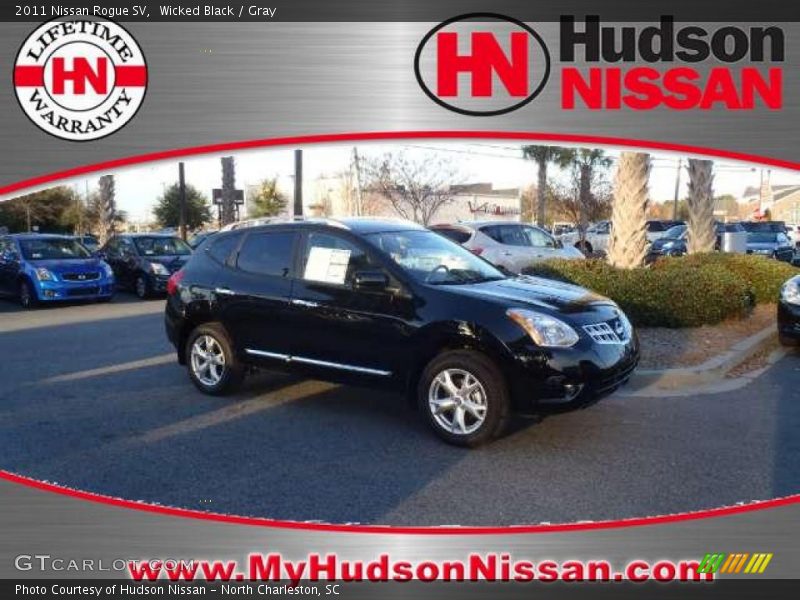 Wicked Black / Gray 2011 Nissan Rogue SV