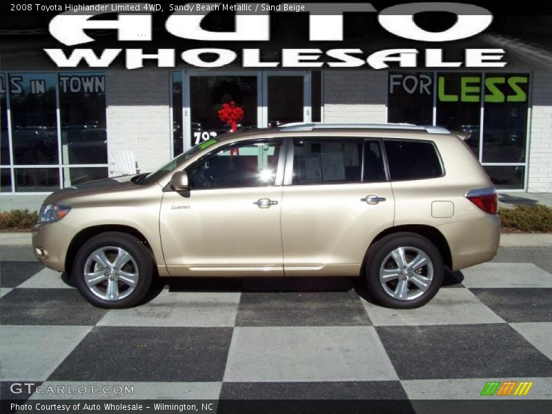 Sandy Beach Metallic / Sand Beige 2008 Toyota Highlander Limited 4WD