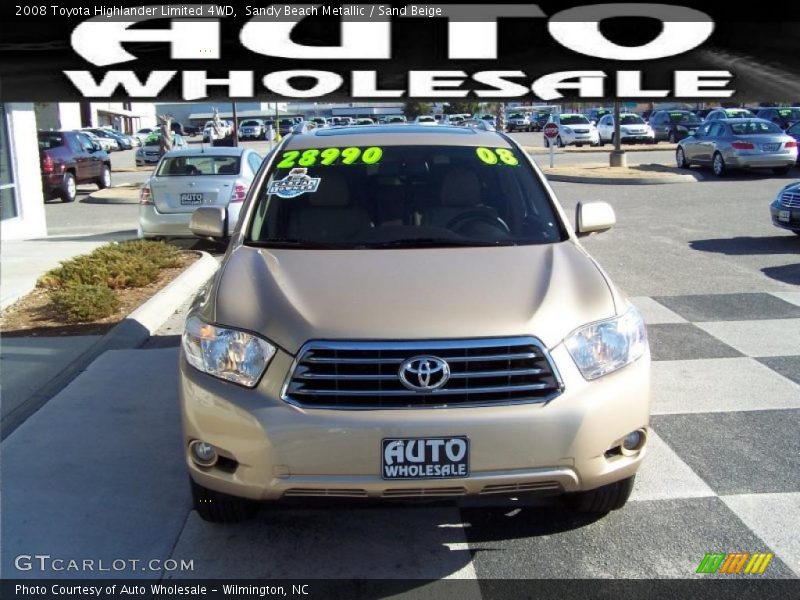Sandy Beach Metallic / Sand Beige 2008 Toyota Highlander Limited 4WD