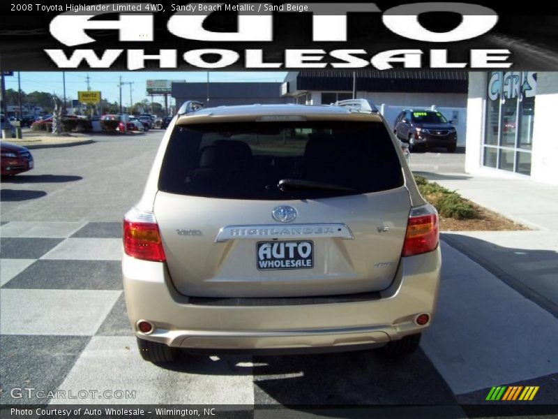 Sandy Beach Metallic / Sand Beige 2008 Toyota Highlander Limited 4WD