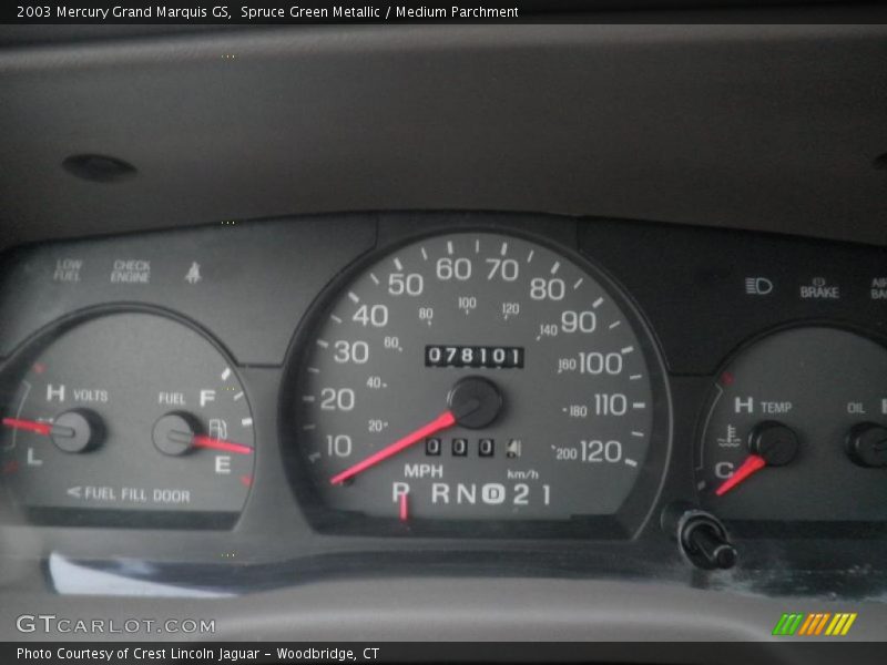 Spruce Green Metallic / Medium Parchment 2003 Mercury Grand Marquis GS
