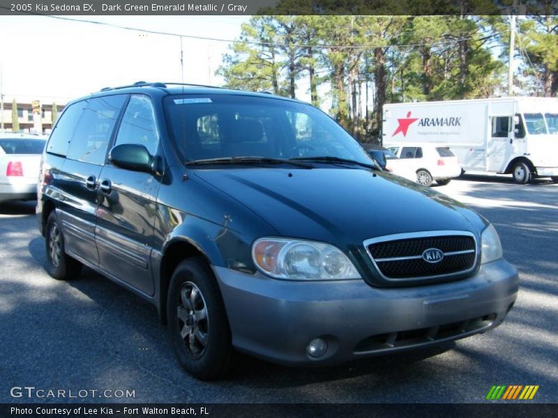 Dark Green Emerald Metallic / Gray 2005 Kia Sedona EX