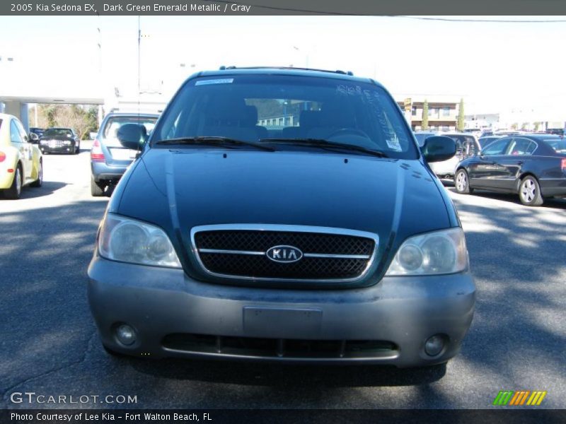 Dark Green Emerald Metallic / Gray 2005 Kia Sedona EX