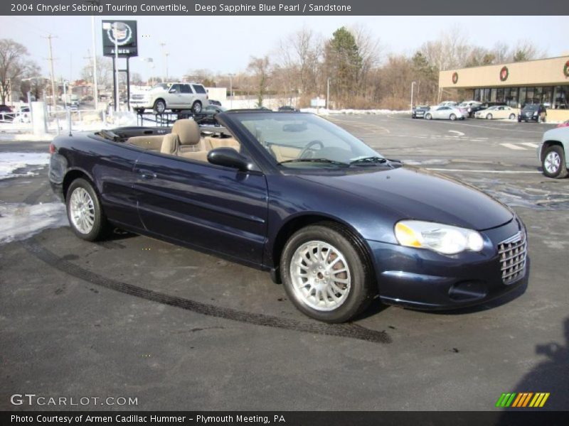 Deep Sapphire Blue Pearl / Sandstone 2004 Chrysler Sebring Touring Convertible