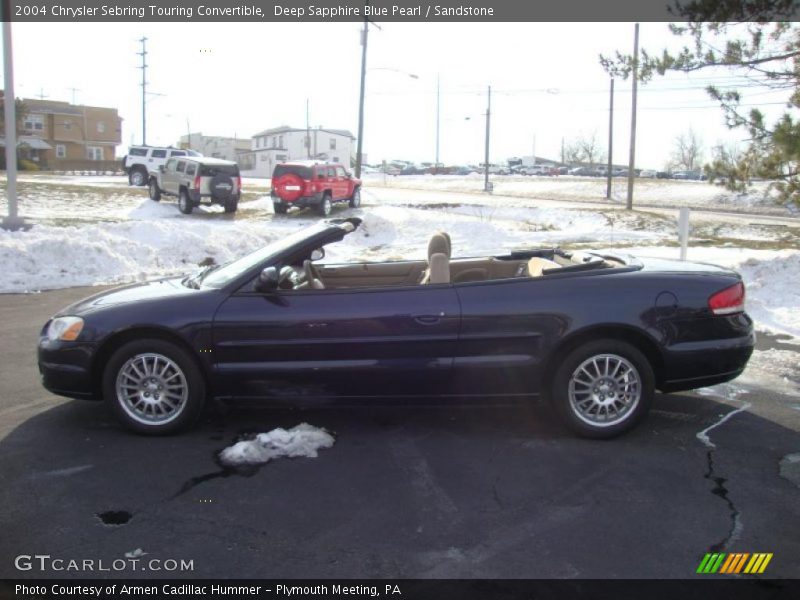 Deep Sapphire Blue Pearl / Sandstone 2004 Chrysler Sebring Touring Convertible