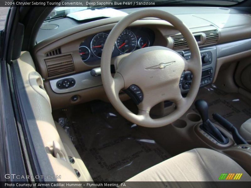 Deep Sapphire Blue Pearl / Sandstone 2004 Chrysler Sebring Touring Convertible