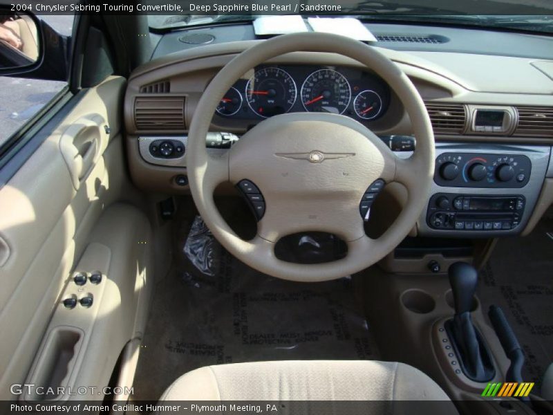 Deep Sapphire Blue Pearl / Sandstone 2004 Chrysler Sebring Touring Convertible