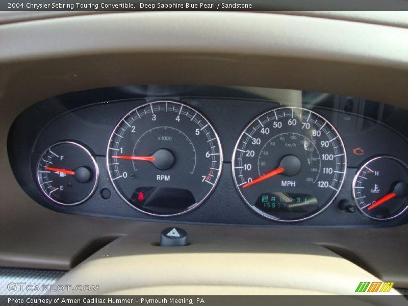Deep Sapphire Blue Pearl / Sandstone 2004 Chrysler Sebring Touring Convertible