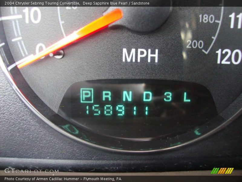 Deep Sapphire Blue Pearl / Sandstone 2004 Chrysler Sebring Touring Convertible