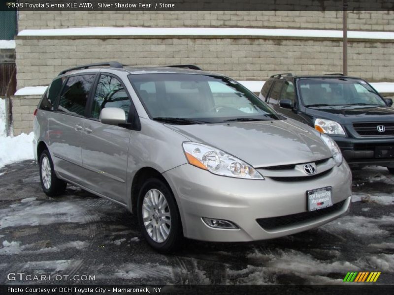 Silver Shadow Pearl / Stone 2008 Toyota Sienna XLE AWD