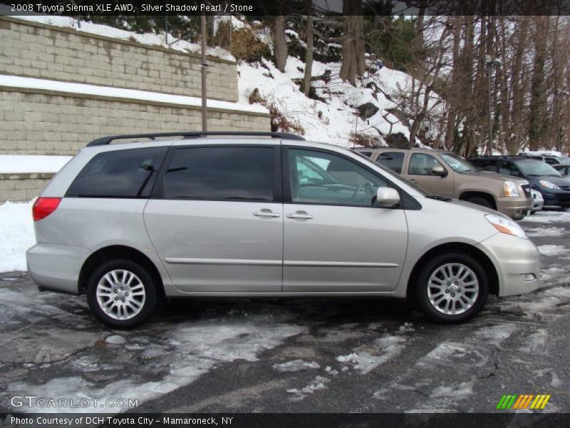 Silver Shadow Pearl / Stone 2008 Toyota Sienna XLE AWD