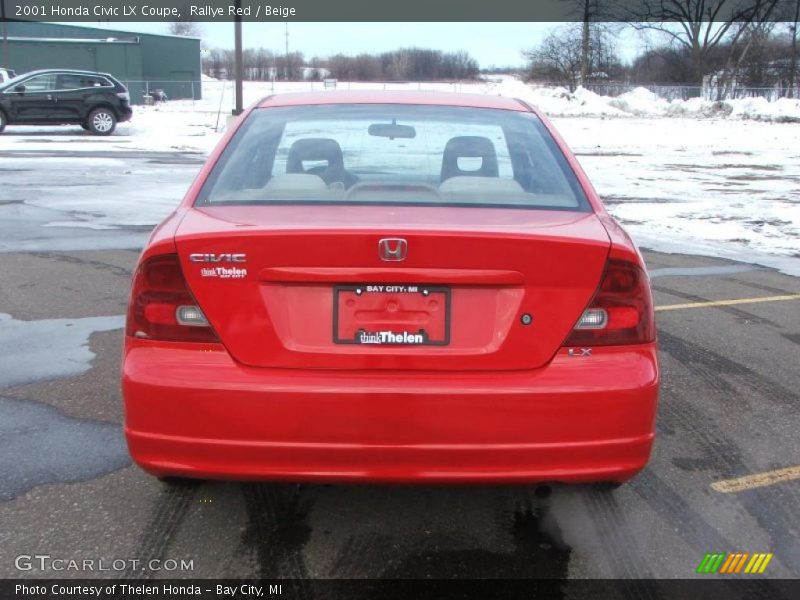 Rallye Red / Beige 2001 Honda Civic LX Coupe
