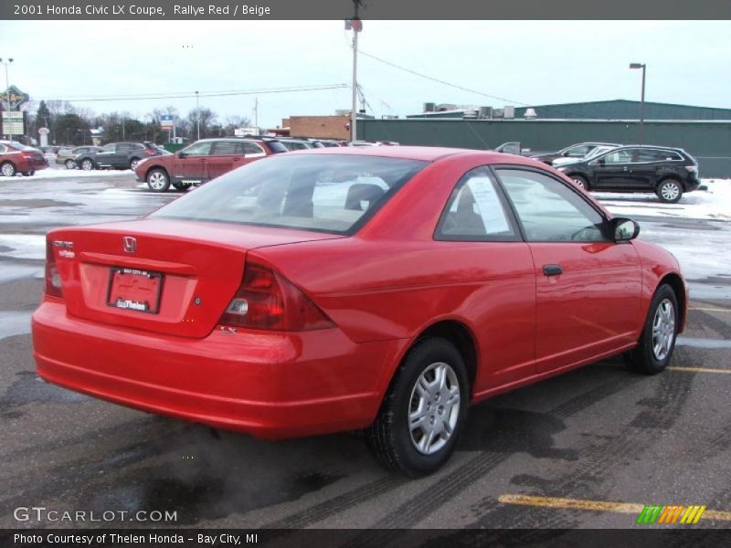 Rallye Red / Beige 2001 Honda Civic LX Coupe