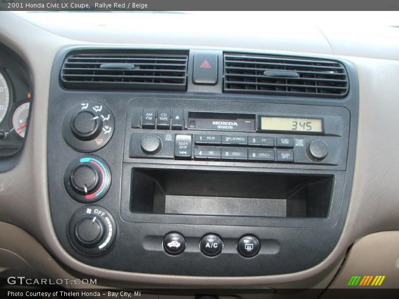 Rallye Red / Beige 2001 Honda Civic LX Coupe