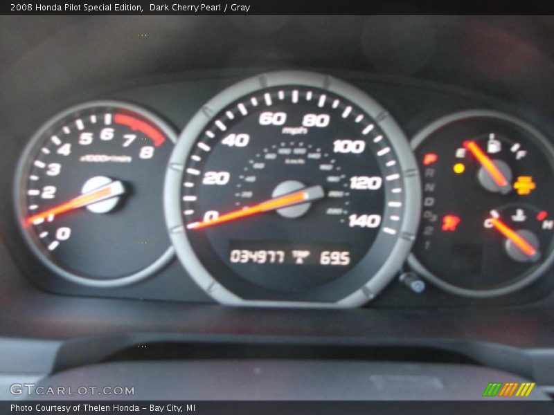 Dark Cherry Pearl / Gray 2008 Honda Pilot Special Edition