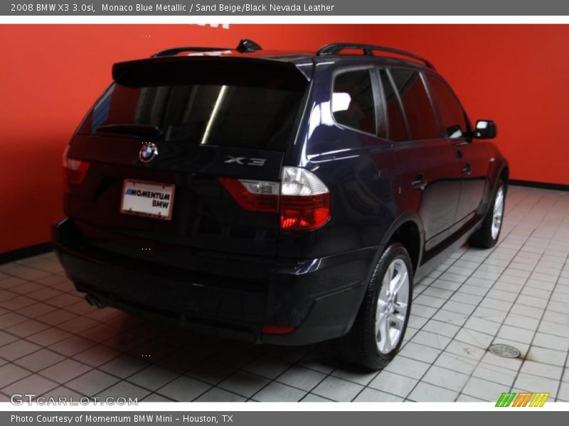 Monaco Blue Metallic / Sand Beige/Black Nevada Leather 2008 BMW X3 3.0si