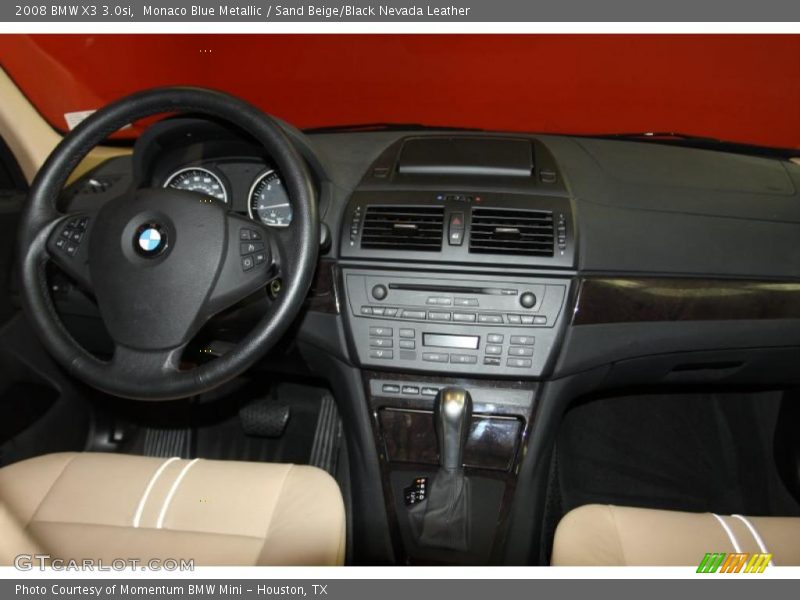 Monaco Blue Metallic / Sand Beige/Black Nevada Leather 2008 BMW X3 3.0si
