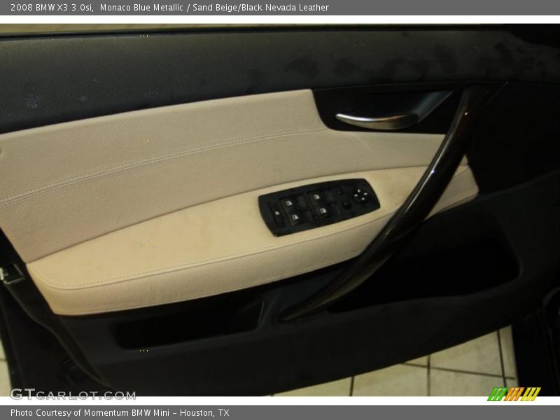 Monaco Blue Metallic / Sand Beige/Black Nevada Leather 2008 BMW X3 3.0si