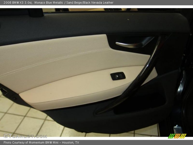 Monaco Blue Metallic / Sand Beige/Black Nevada Leather 2008 BMW X3 3.0si