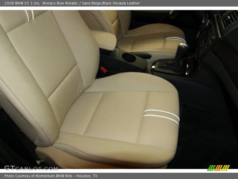 Monaco Blue Metallic / Sand Beige/Black Nevada Leather 2008 BMW X3 3.0si
