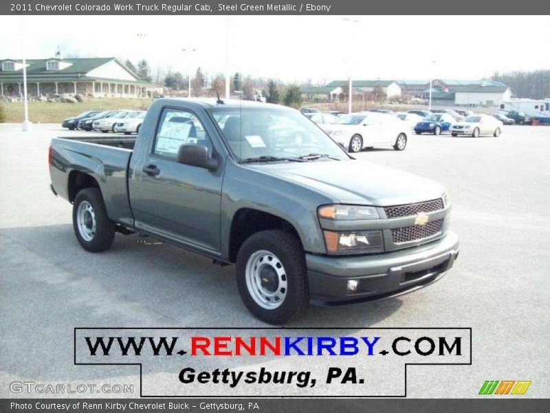 Steel Green Metallic / Ebony 2011 Chevrolet Colorado Work Truck Regular Cab