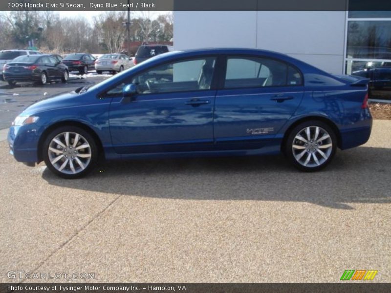 Dyno Blue Pearl / Black 2009 Honda Civic Si Sedan