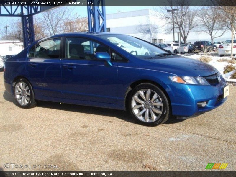 Dyno Blue Pearl / Black 2009 Honda Civic Si Sedan