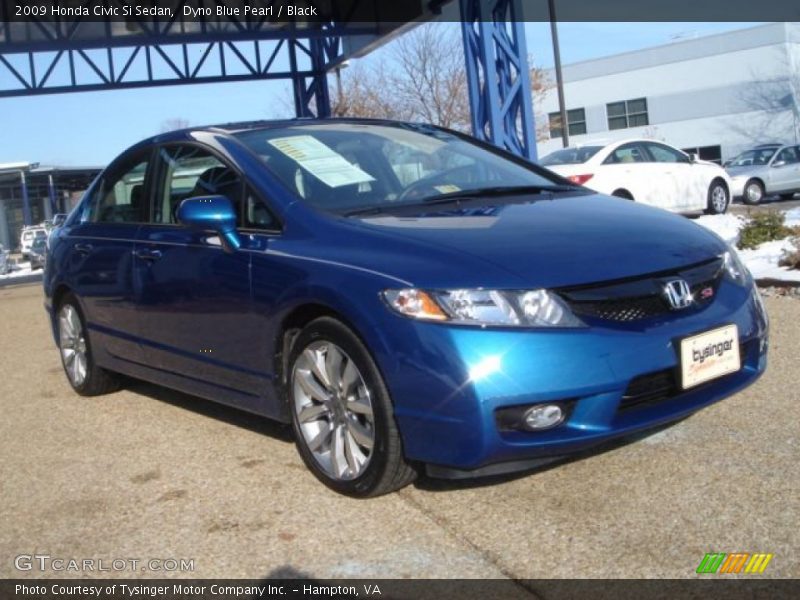 Dyno Blue Pearl / Black 2009 Honda Civic Si Sedan