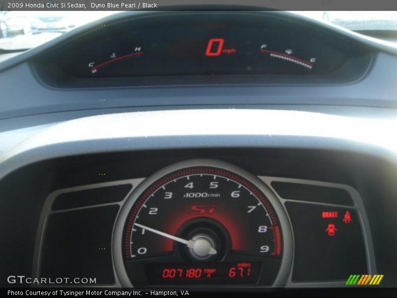 Dyno Blue Pearl / Black 2009 Honda Civic Si Sedan