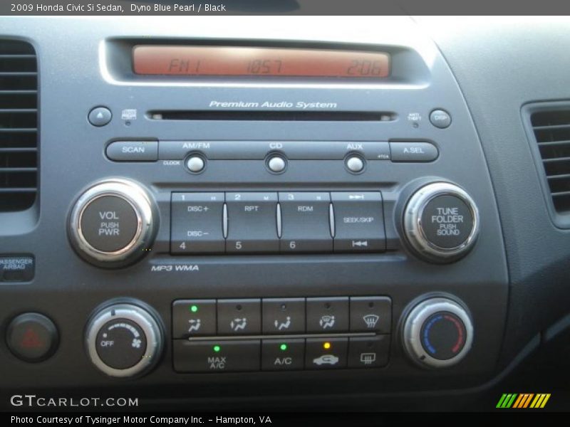Dyno Blue Pearl / Black 2009 Honda Civic Si Sedan