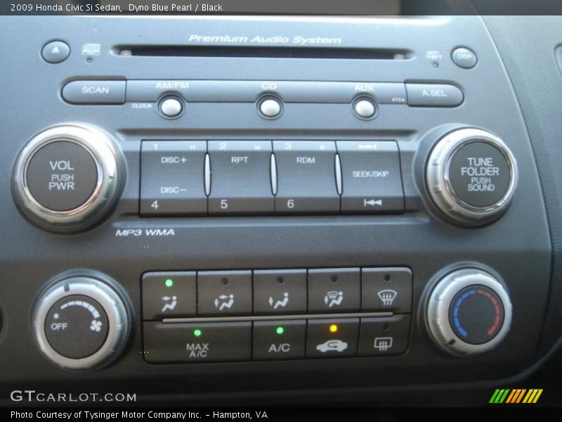 Dyno Blue Pearl / Black 2009 Honda Civic Si Sedan